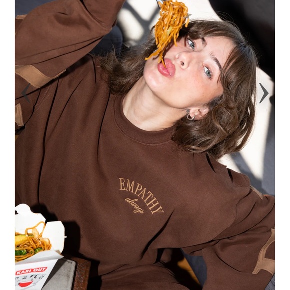 NWT Mayfair Group Empathy Always Espresso Crewneck Sweat Set Oversized XS - Picture 3 of 12